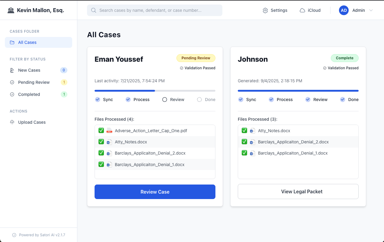 Legal Lightspeed Dashboard